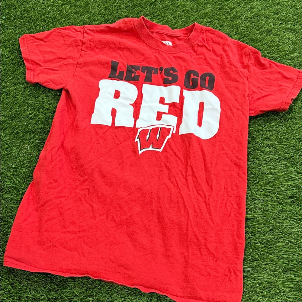 Box Seat Clothing Co - Men’s Wisconsin Badgers Tshirt - Lets Go Red